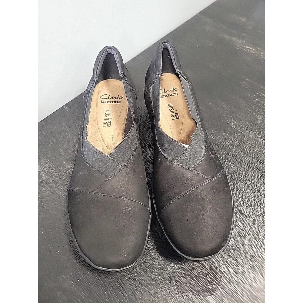 Clarks Cloudsteppers Sillian Jetay Black Slip On Flat Shoes Womens 7